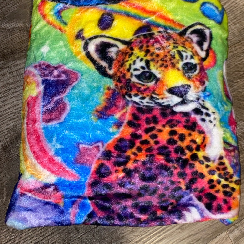 Lisa Frank Multicolor Leopard Plush Blanket